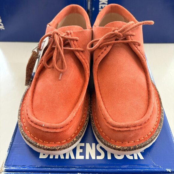 NIB | Birkenstock Suede Delano Lace Up Shoe in Coral Narrow Size EU 38 - Picture 3 of 9